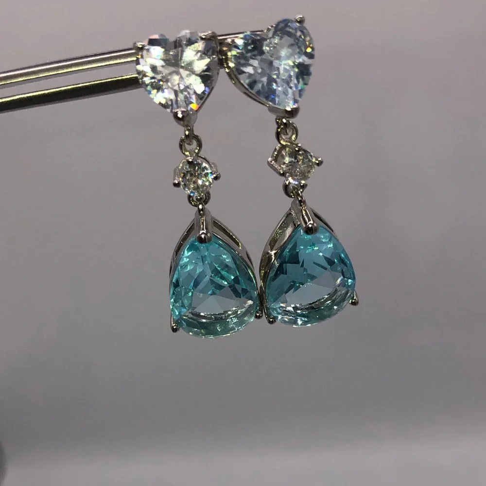 6ct Aquamarine Earrings - Picture 4 of 11